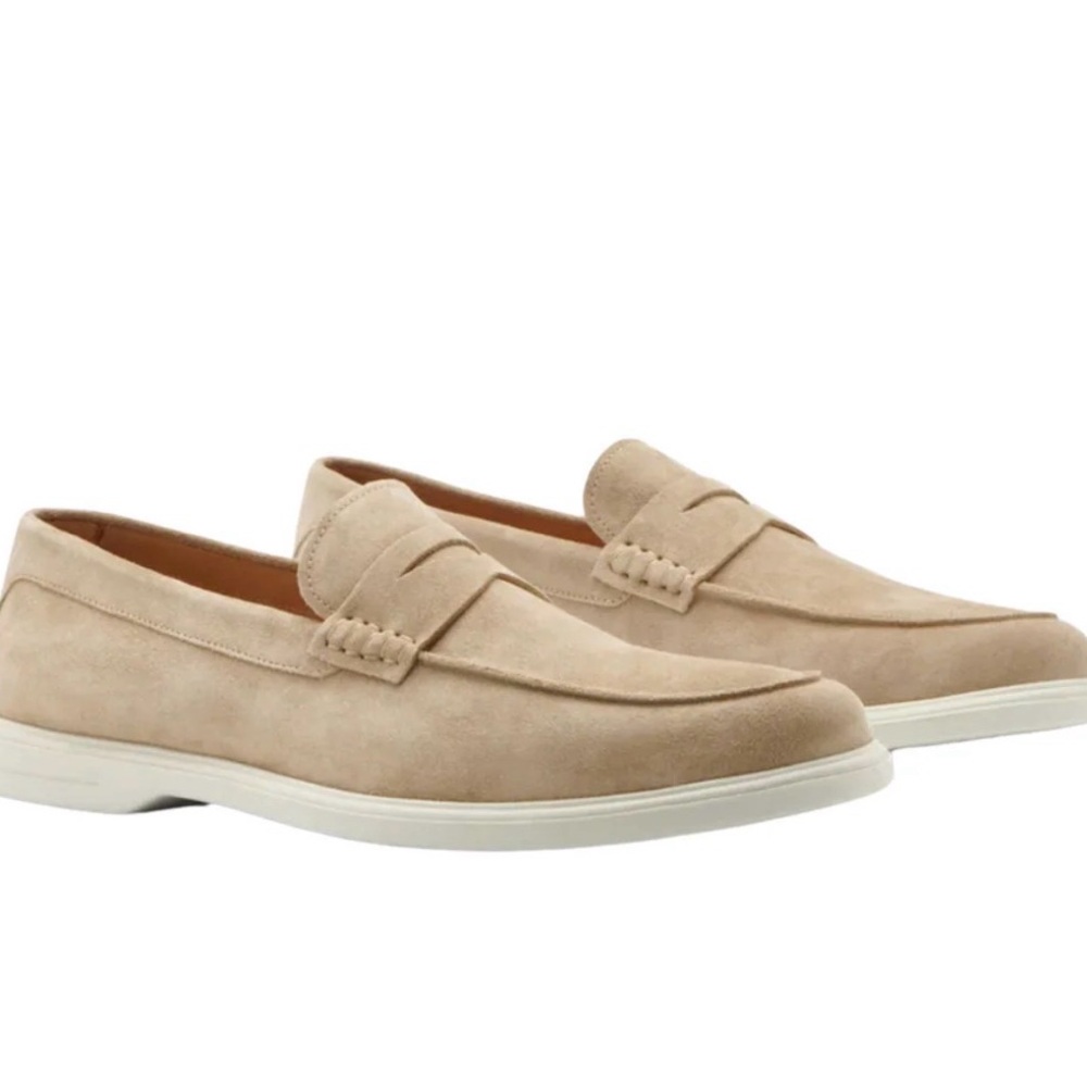 Peter Millar Light Brown Suede Loafers